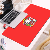 Cute cartoon girl hellokt cat pink mouse pad oversized thick non-slip personality student mouse pad ins
