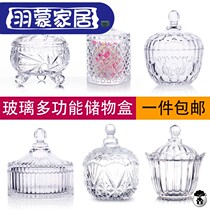 Eurostyle Glass Candy Jar Transparent with lid storage tank Fruit Bowl Sugar Vat Spiced Jar Smock Vat First Decorated Box