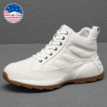 2022 Spring New 100 Hitch Leather Shoes Sports Casual Tide Shoes Little White Shoes Genuine Leather Bag Bottom Old Daddy High Helping Shoes Man