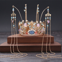 Ancient style Hanfu hair accessories Hair crown tassels Step by step Chinese Fengguan Classical Xiuhe clothing accessories Ancient costume headdress