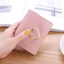 New fashion small wallet womens short wallet student buckle coin wallet mini handbag simple card bag