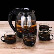 Boiling water straight flower teapot heat-resistant transparent glass teapot tea cup tea set stainless steel filter large capacity tea puncher
