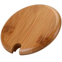 Wooden glass lid mug lid round solid wood bamboo universal non-universal spoon accessories