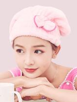 Dry hair hat womens bag head hat absorbent cute coral velvet shower cap long hair bag head towel quick-drying padded hat headgear