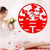 Wedding Mickey hi word sticker non-woven flocking Wedding wedding room Hi word sticker Non-woven Minnie hi word sticker
