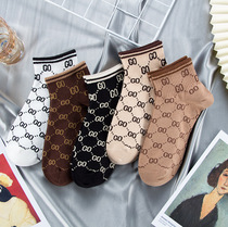 Spring and summer new thin cotton invisible socks female European and American style socks College ins Tide brand socks breathable shallow socks