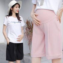 Pregnant womens five-point pants Summer thin fashion outside wear shorts Casual sports wide leg pants Pregnant summer pants