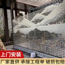 Glass Brick Partition Wall Toilet Background Wall Solid Hot Melt Transparent Crystal Brick Square Screen Color Ice Crystal Grain