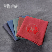 Absorbent cotton linen embroidered tea towel thickened Chinese style tea mat Towel Small tea mat Zen tea set Tea table rag
