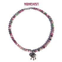 NONEXIST Garden Dream Ethnic Peach Jade Peace Lock Necklace