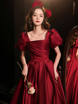 Toast Bride Summer Thin 2021 New French Engagement Dress Little Man on the run Princess Wedding Dress
