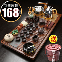 A complete set of household Kung Fu tea sets simple set of teacups automatic integrated induction cooker solid wood tea tray tea table