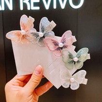 Korean retro embroidery butterfly hairpin new trendy bangs edge clip girly temperament simple headdress hairpin female B146