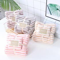 (2-pack) set of vertical stripes high-density coral velvet towel towel bath towel thickened gift towel manufacturers