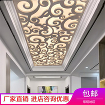  Custom hollow carved board Partition aisle lattice ceiling living room entrance European-style background wall screen through flower board