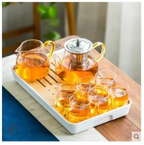 Thickened heat-resistant high-temperature glass tea set Household flower tea pot Filter Kung Fu tea set Tea pot insulation tea making