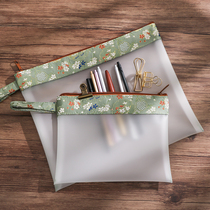 Ancient style A4 document bag Transparent information paper storage bag Student with pull bag Retro Chinese style large capacity information bag Bill tote bag A5 folder cosmetic bag Small fresh stationery bag