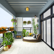 Jiezu full balcony terrace garden anticorrosive wood carbide wood wall panel floor balcony cabinet door door door custom installation