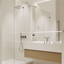 Wai Ji Feng cream color naked tone texture high grade white grille stripe Japanese toilet tile pull groove wall tile floor tiles