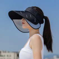 2022 new telescopic board empty top hat female sun protection sun protection UV beach riding Han version of beautiful sunscreen hat