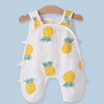 Baby sleeveless pipa dress Summer thin open file one-piece baby hollow vest Newborn harem climbing suit