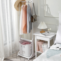 Clothes rack Home bedroom floor hanging hanger dormitory hanging bag storage rack dirty clothes basket coat rack shoe rack integrated