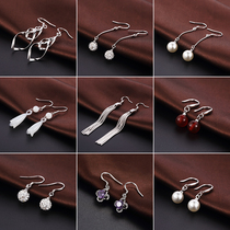 Silver pin earrings 2021 New Tide pearl earrings female simple high-grade earrings long tassel temperament earrings