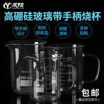 Glass beaker with handle with graduated transparent thickened beaker High Borosilicate heating high temperature corrosion resistance 100 150 250 500 800 1000 2000ml Laboratory