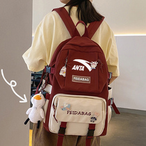 Anta school bag female Korean backpack High school junior high school students Primary and secondary school students backpack third to sixth grades