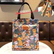 Cartoon printing A4 handbag waterproof make-up class bag mommy shopping bag student zipper animal lunch bag handbag