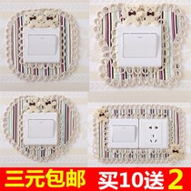 Cloth Art With Pocket Wall Patch Electric Light Switch Socket Decoration Protective Sheath Home Patch Wall Fire Plugboard Hood Panel Cover Cloth Genesis