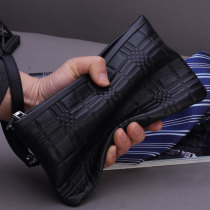Hand Bag Mens Hands With Bag Hand Grip Bag Clip Letter Enveloping Genuine Leather Head Layer Cow Leather Soft Leather Business Casual Small Hand Machine Bag