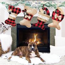 Christmas socks gift bags bone shape pet stockings Christmas socks Christmas decorations holiday supplies candy bags