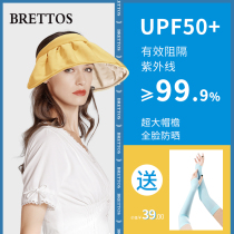 BRETTOS shell sunscreen womens anti-UV summer cover beach sun hat bike sun hat