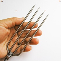 Ultra-hard bullfrog portable trumpet small fish fork sharp large barb fish fork with rod yellow eel pure handmade steel hook b