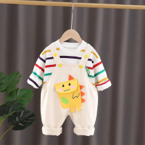 Newborn Baby Clothes Spring Autumn Season Cute Super Cute Cartoon Back With Pants Suit Split A Year Old Men And Women Spring Clothes