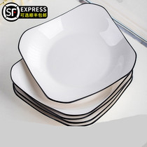 6-pack square plate Household ceramic deep plate set Microwave oven dish plate Rice plate Creative net celebrity plate Breakfast plate