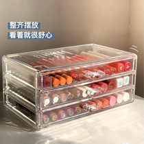 Desktop lipstick lip glaze cosmetics drawer makeup storage box Acrylic dresser shelf dustproof transparent