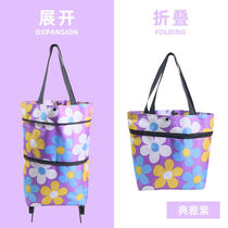 Folding portable household supermarket shopping bags to buy vegetable carts