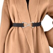 Woolen coat with waistband Lazy Belts Ladies Adjustable Cashmere Coat Sweater Knit Belt Accessories