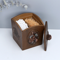European-style resin creative toothpick box fashion American retro cotton box makeup cotton swab storage box toothpick cans home