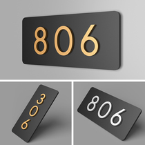 Acrylic Nordic light luxury creative personality 3d stereo house number box hotel apartment rental hotel KTV private room community home room number digital house number plate customization