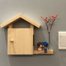Switch decorative frame shielding socket protective cover switch stickers wall stickers home Nordic style creative personality wood hanging objects
