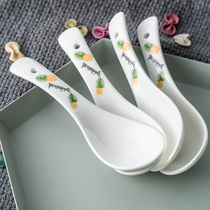 Ceramic small spoon household set soup spoon drinking soup spoon Japanese-style creative childrens single spoon spoon rice spoon