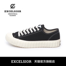 EXCELSIOR Korean puff biscuit shoes women sports casual shoes trend thick bottom high canvas shoes men