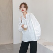 Embroidered surfer shirt ~ pregnant woman autumn clothing with long sleeves in the long sleeves The pregnant woman does not explicitly have a sweet and beautiful doll shirt during pregnancy