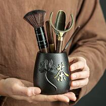 Ebony Wood tea ceremony six gentlemen set tea ceremony 6 gentleman tea tube kung fu tea set kung fu tea accessories tea clip spoon ornaments