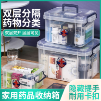 Large capacity visual medicine storage box portable camping portable medicine box sub-packaging multi-layer plastic box household toolbox