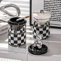 Funnel Ashtrays Creativity Trend Home Glass Smoke Flushing Tea Table Living Room Home Anti-Fly Ash Smoke Taste with lid Smoke cylinder