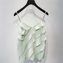 2021 new French small suspender design sense small public wear vest womens summer sleeveless short beauty back top